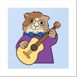 Guinea Pig Playing Guitar Posters and Art